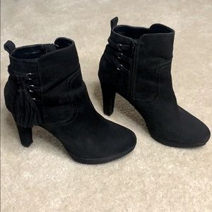 Black heeled ankle booties